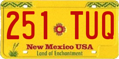 NM license plate 251TUQ