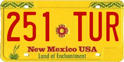 NM license plate 251TUR