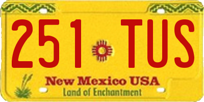 NM license plate 251TUS