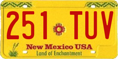 NM license plate 251TUV