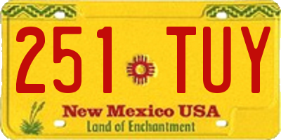 NM license plate 251TUY