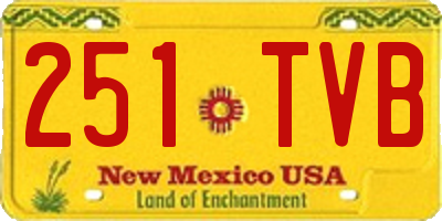 NM license plate 251TVB