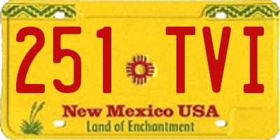 NM license plate 251TVI