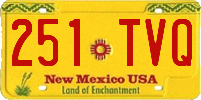 NM license plate 251TVQ