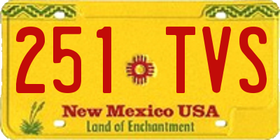 NM license plate 251TVS