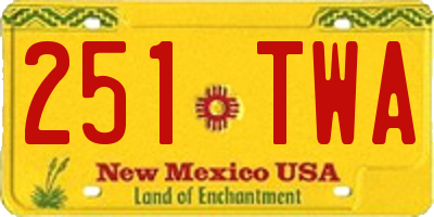 NM license plate 251TWA