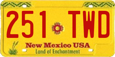 NM license plate 251TWD