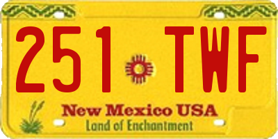 NM license plate 251TWF