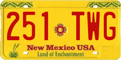 NM license plate 251TWG