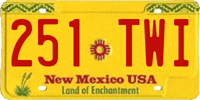 NM license plate 251TWI