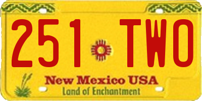 NM license plate 251TWO