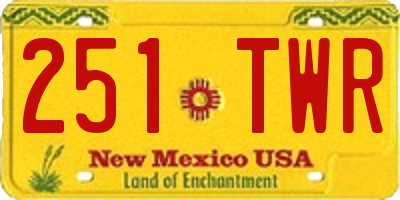 NM license plate 251TWR