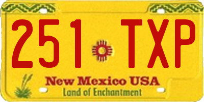 NM license plate 251TXP