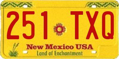 NM license plate 251TXQ