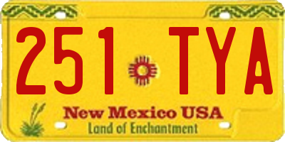 NM license plate 251TYA