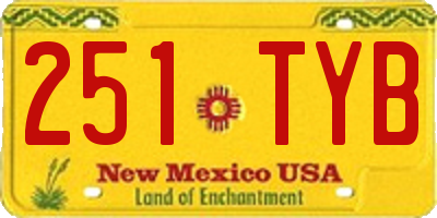 NM license plate 251TYB