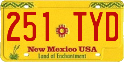 NM license plate 251TYD