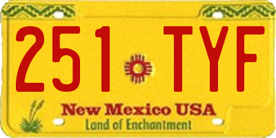 NM license plate 251TYF