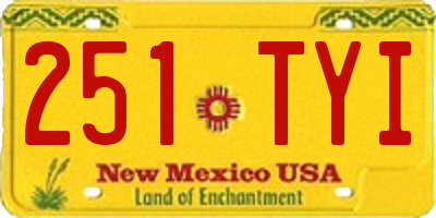 NM license plate 251TYI
