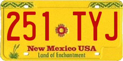 NM license plate 251TYJ