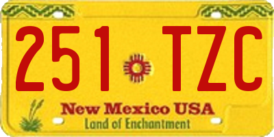 NM license plate 251TZC
