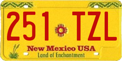 NM license plate 251TZL