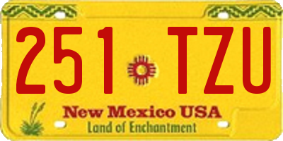 NM license plate 251TZU