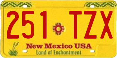 NM license plate 251TZX