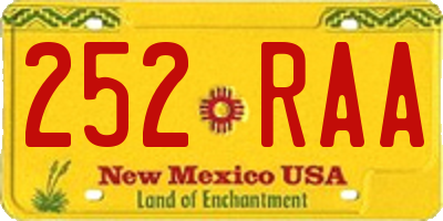 NM license plate 252RAA