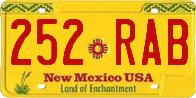 NM license plate 252RAB