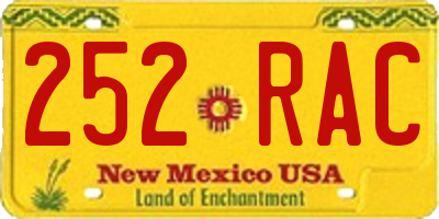 NM license plate 252RAC