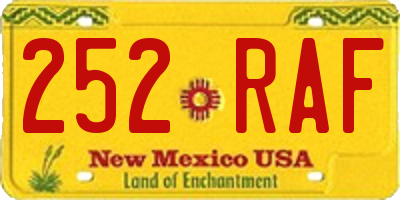 NM license plate 252RAF