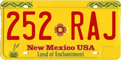 NM license plate 252RAJ