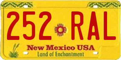 NM license plate 252RAL