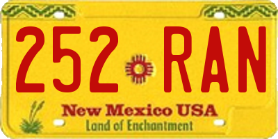 NM license plate 252RAN