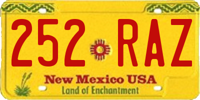 NM license plate 252RAZ