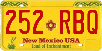 NM license plate 252RBQ