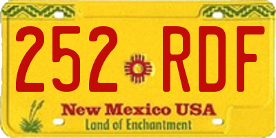 NM license plate 252RDF