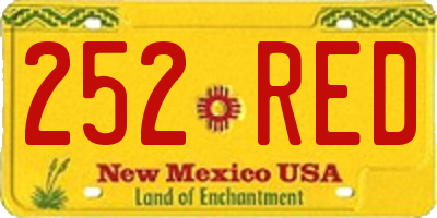 NM license plate 252RED
