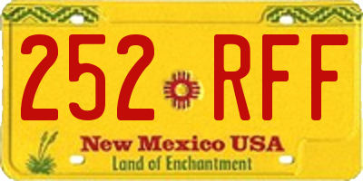 NM license plate 252RFF