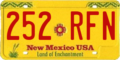 NM license plate 252RFN