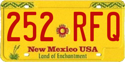 NM license plate 252RFQ