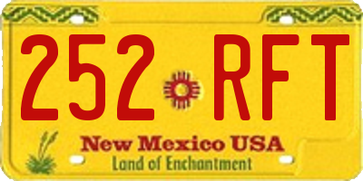 NM license plate 252RFT