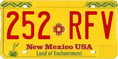 NM license plate 252RFV