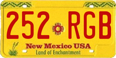 NM license plate 252RGB
