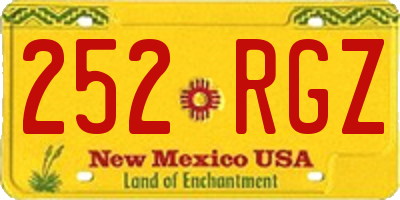 NM license plate 252RGZ