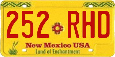NM license plate 252RHD
