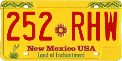 NM license plate 252RHW