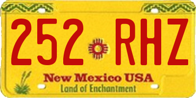 NM license plate 252RHZ
