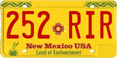 NM license plate 252RIR